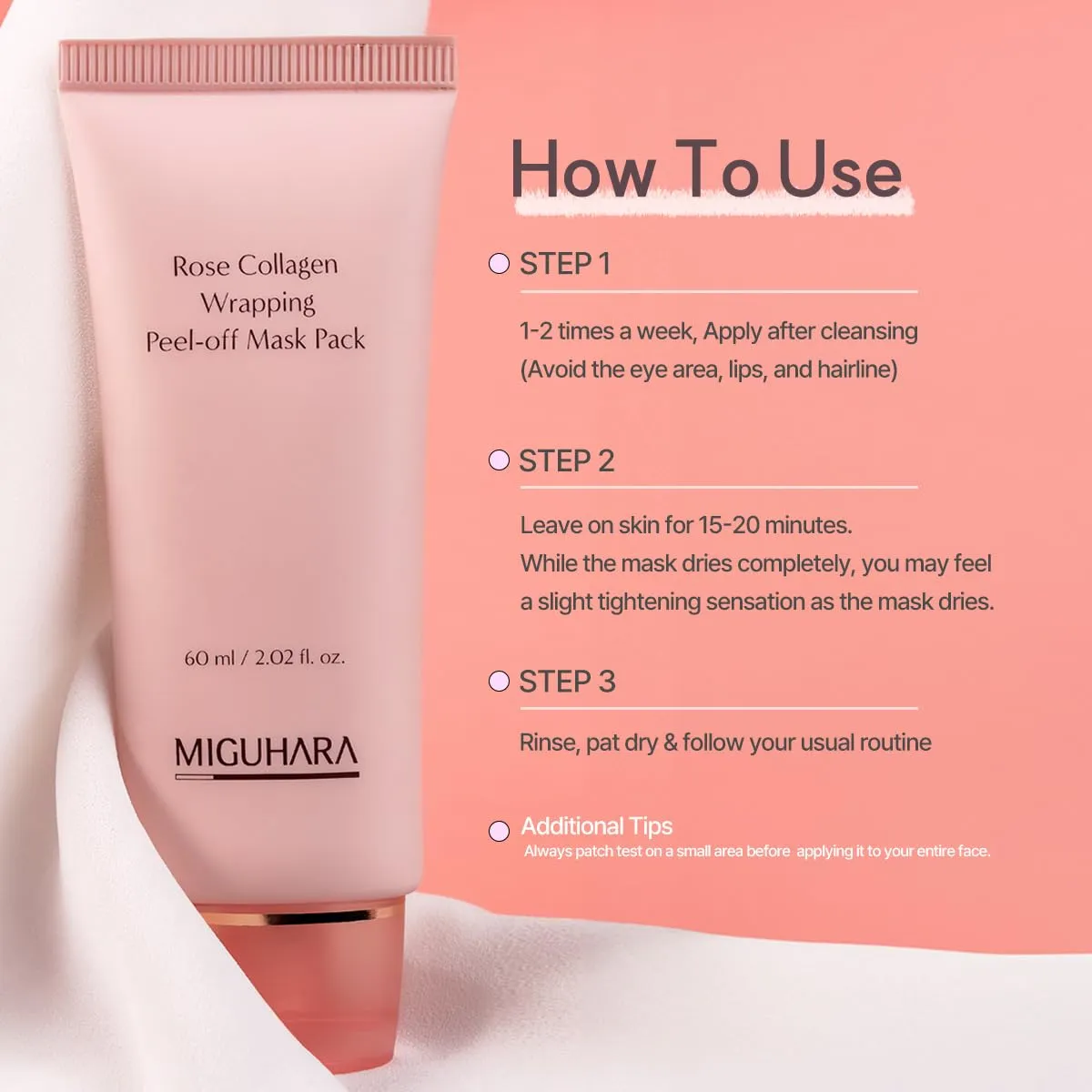 [ MIGUHARA ] Rose Collagen Wrapping Peel-off Mask Pack 60ml / 2.02 fl.oz