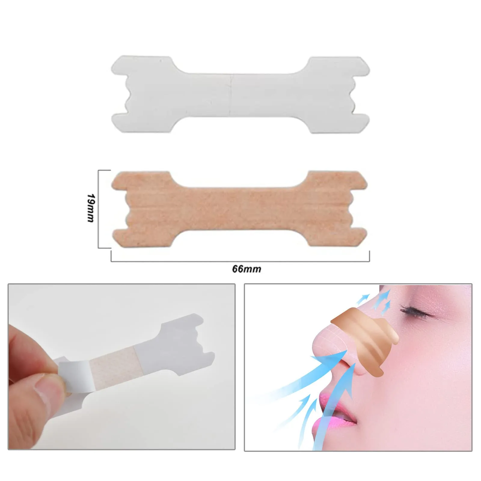 100 Count Nasal Strips Breath Easy Anti Snoring Improve Sleeping (66mm*19mm) 100