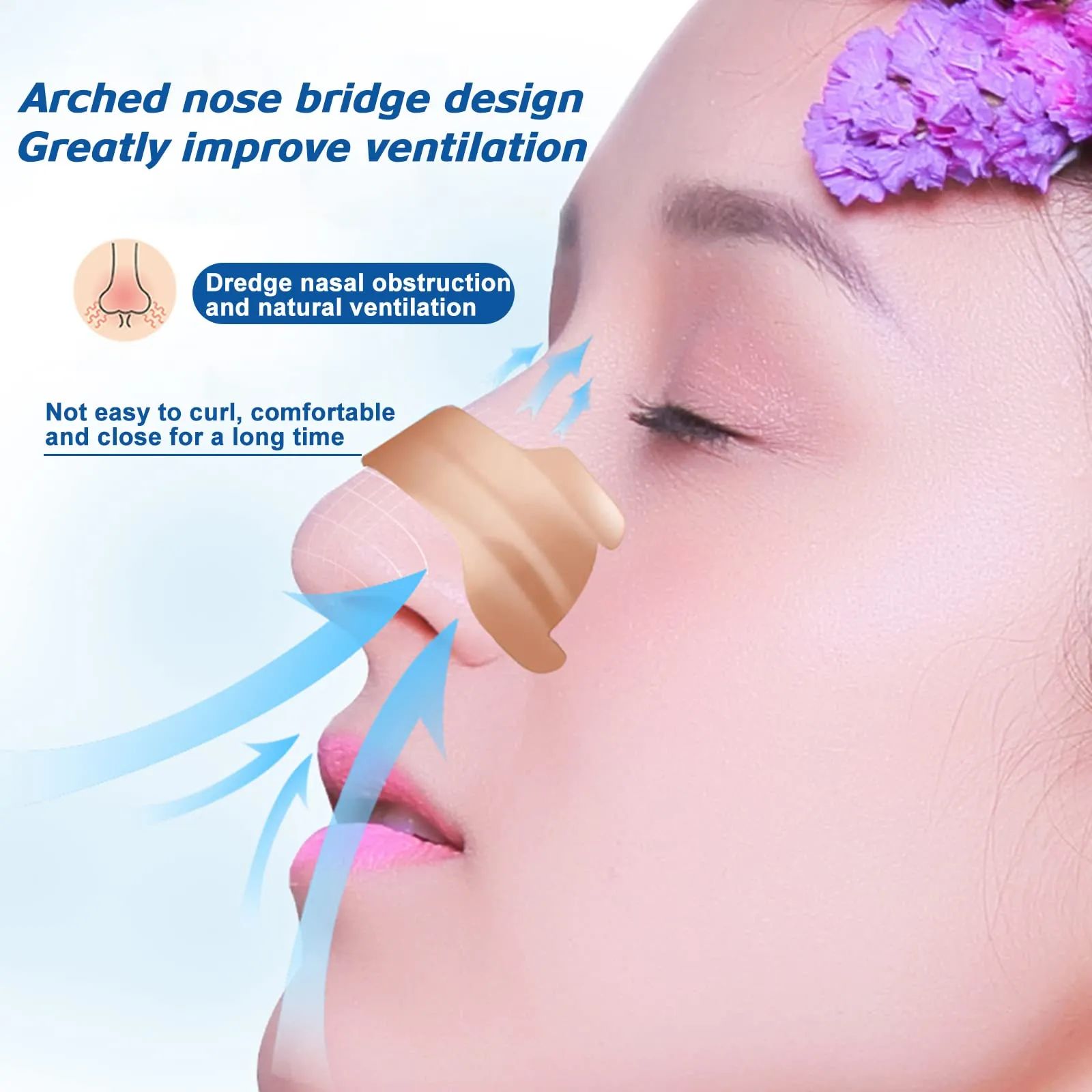 100 Count Nasal Strips Breath Easy Anti Snoring Improve Sleeping (66mm*19mm) 100