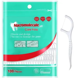 100 Pcs Dental Floss Picks, Floss Sticks Dental 2 in 1 Dental Toothpick Dental Floss Teeth Cleaning Floss for Interdental Cleaning