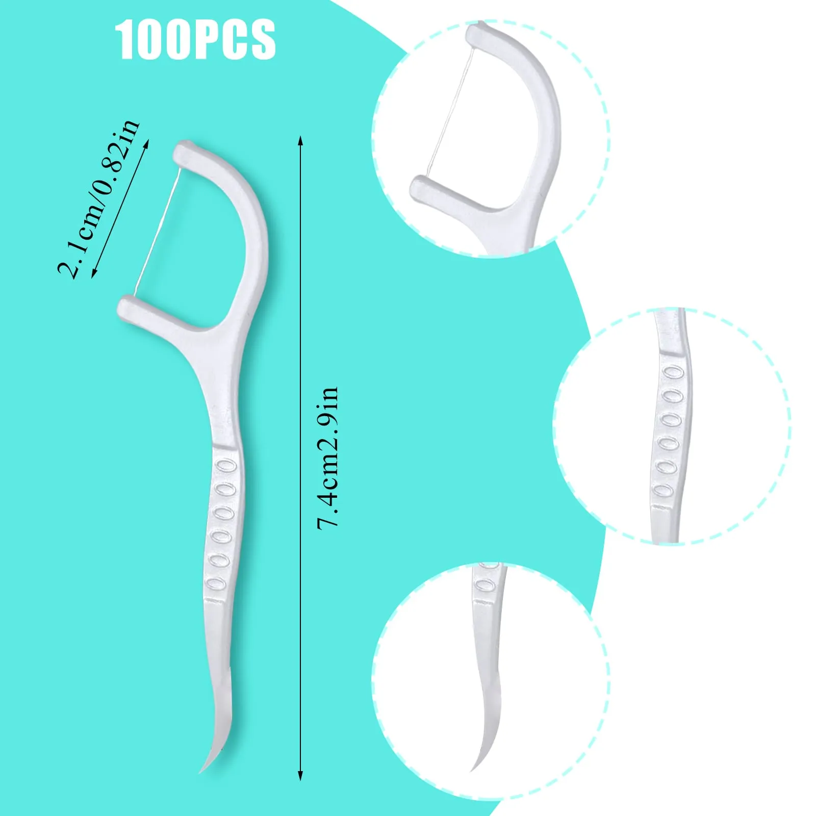 100 Pcs Dental Floss Picks, Floss Sticks Dental 2 in 1 Dental Toothpick Dental Floss Teeth Cleaning Floss for Interdental Cleaning