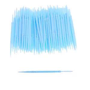 100 Pieces Double Head Dental Picks Soft Tooth Floss Picks Interdental Brush Flosser Sticks Toothpick Tooth Flossing Oral Dental Brush Cleaning Tool by DBOO