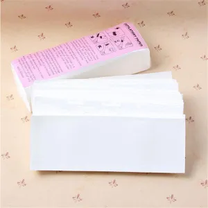 100 Pieces Nonwoven Hair Removal Paper Depilatory Wax Strips Epilator Waxing