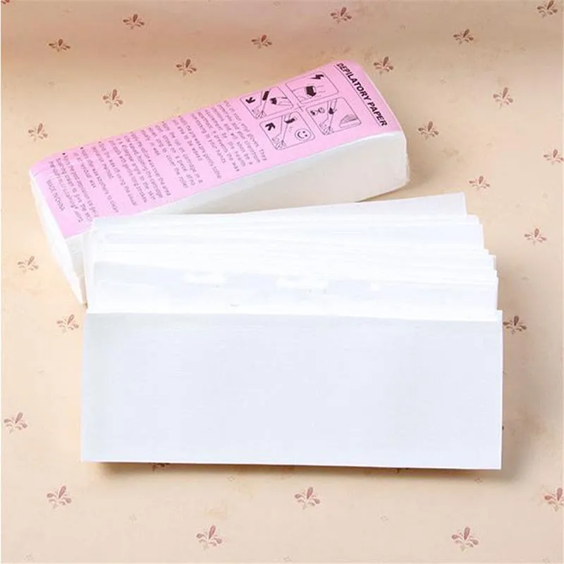 100 Pieces Nonwoven Hair Removal Paper Depilatory Wax Strips Epilator Waxing