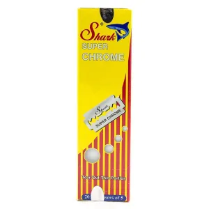 100 Shark Super Chrome Double Edge Razor Blades
