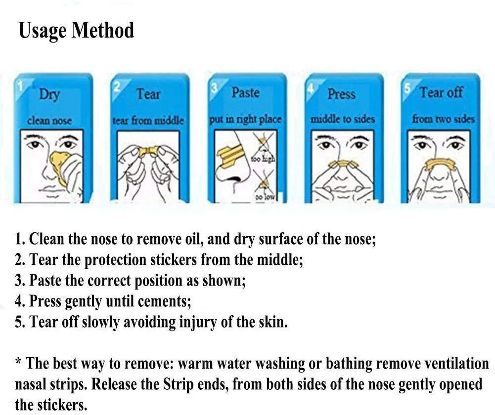 100pcs Disposable Better Breath Nasal Strips Large Right Way to Stop Snore Anti Snoring Improve Sleep Quality