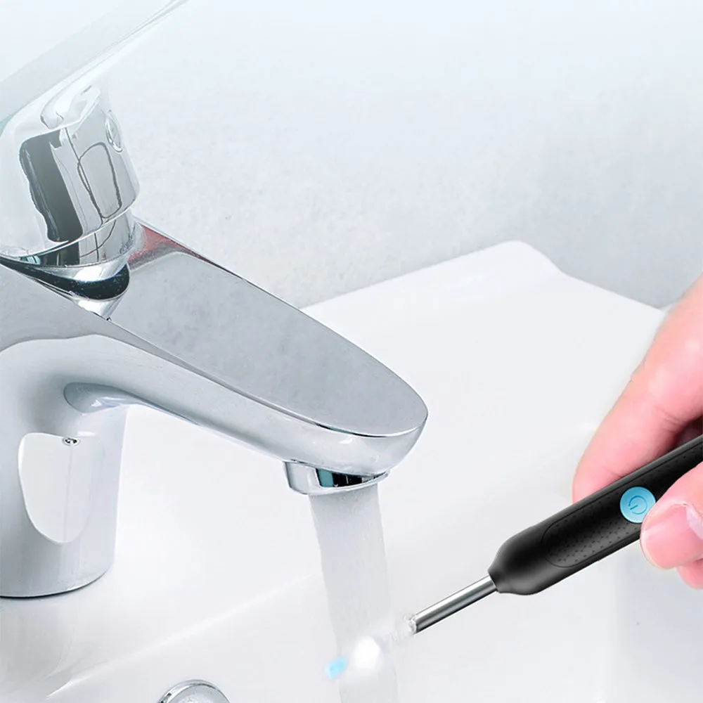 1080P WiFi Ear Wax Removal Otoscope Tool Kit 3.3mm Ear Cleaning Endoscope with 6 LED Light for iOS Android Smartphones Black