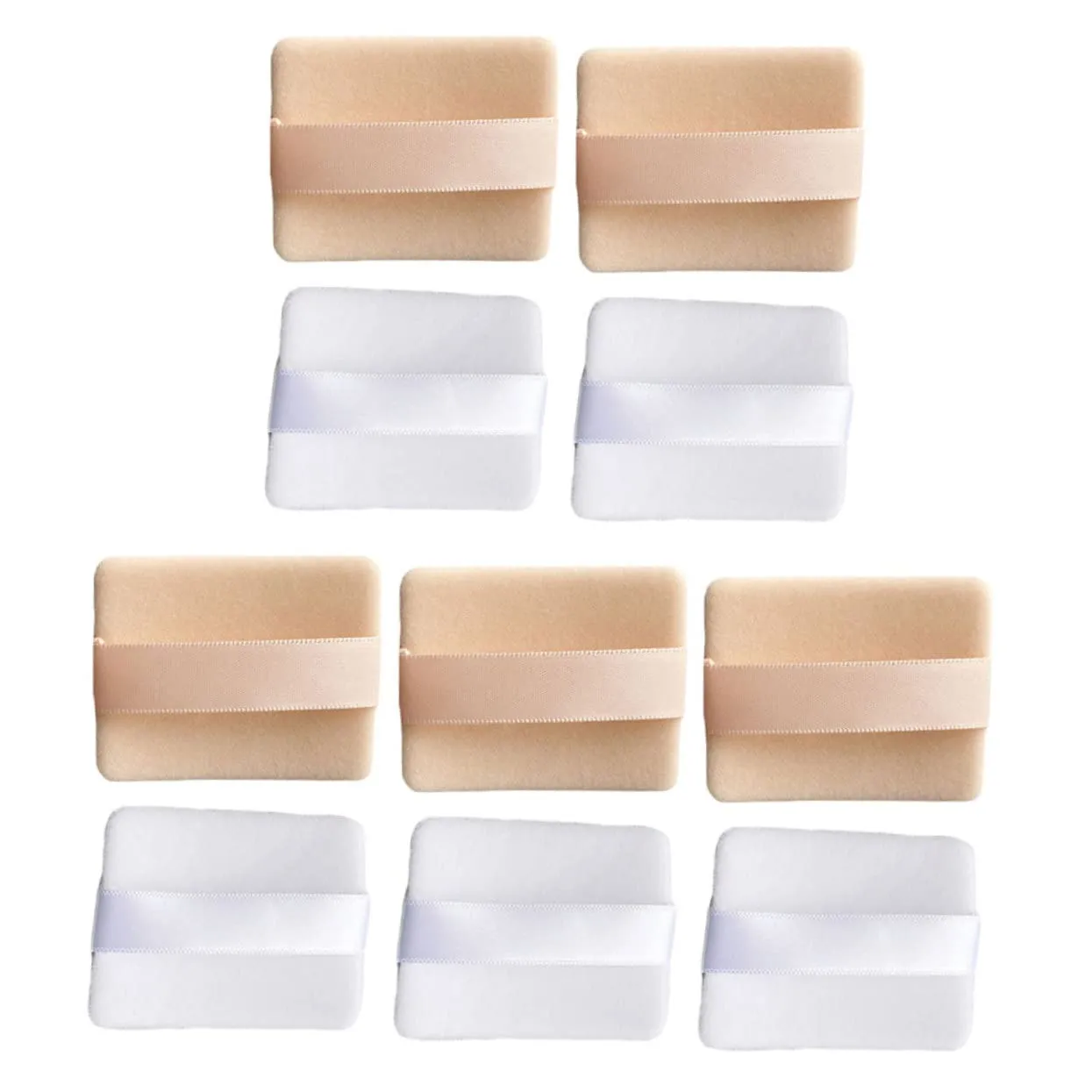 10pcs Body Powder Puff Ultra Washable Dual Sided Velour Makeup Applicators for Liquid and Loose Powder for Salon Home Travel Use