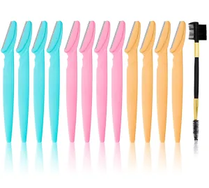 12PCS Face Razor Dermaplaning Blades for Face Eyebrow Razor Facial Hair Remover Face Razors, Exfoliating Dermaplaning Tool Blades Shaver Trimmer Shaper for Women and Men 12