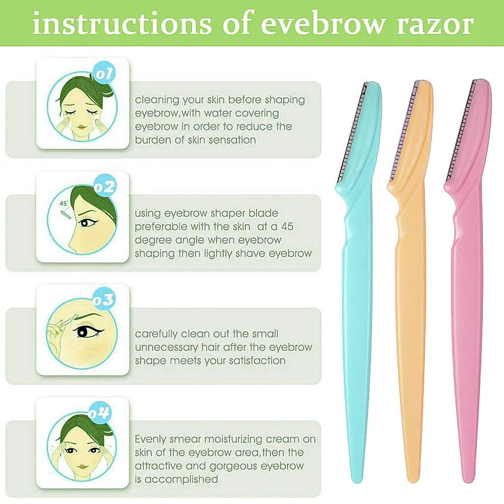 12PCS Face Razor Dermaplaning Blades for Face Eyebrow Razor Facial Hair Remover Face Razors, Exfoliating Dermaplaning Tool Blades Shaver Trimmer Shaper for Women and Men 12