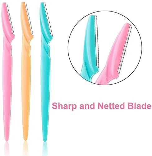 12PCS Face Razor Dermaplaning Blades for Face Eyebrow Razor Facial Hair Remover Face Razors, Exfoliating Dermaplaning Tool Blades Shaver Trimmer Shaper for Women and Men 12