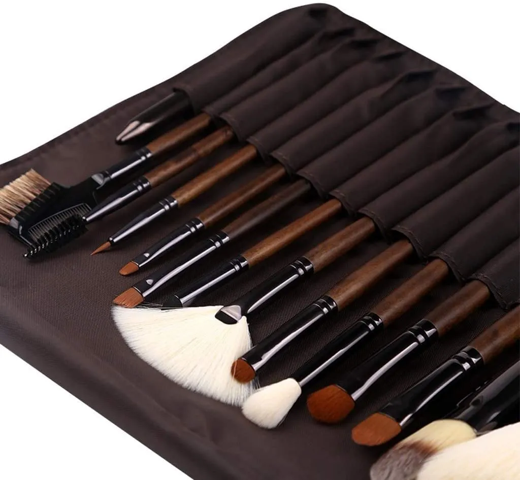 15 Black Walnut Makeup Brush Set Full Set of Makeup Tools Brush Liquid Foundation Eye Shadow Brush Soft bristles Not easy to fall off