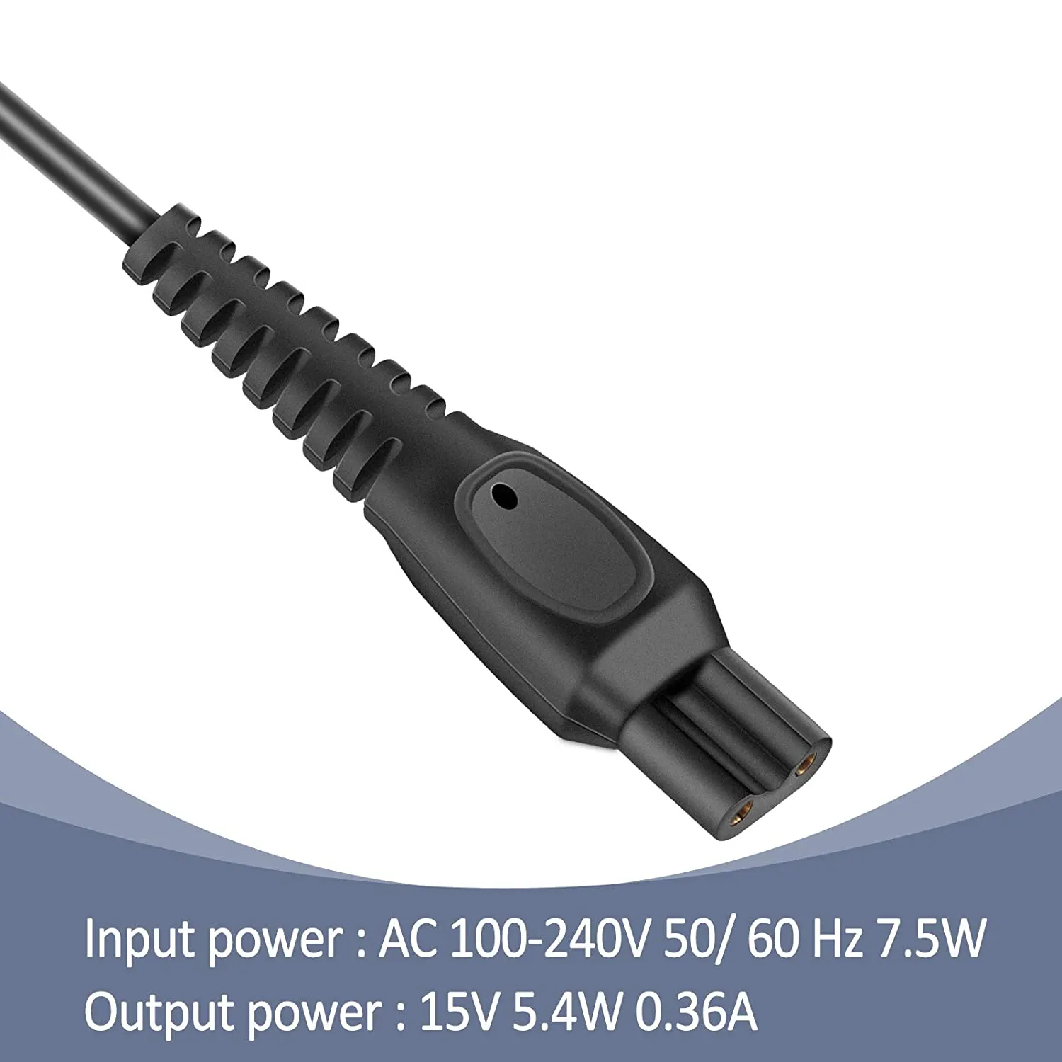 15V Replacement Shaver Charger Replacement Charger Cord Portable Adapter Universal Replace Charger Cord Compatible with Philips HQ8505 Norelco Electric Shaver