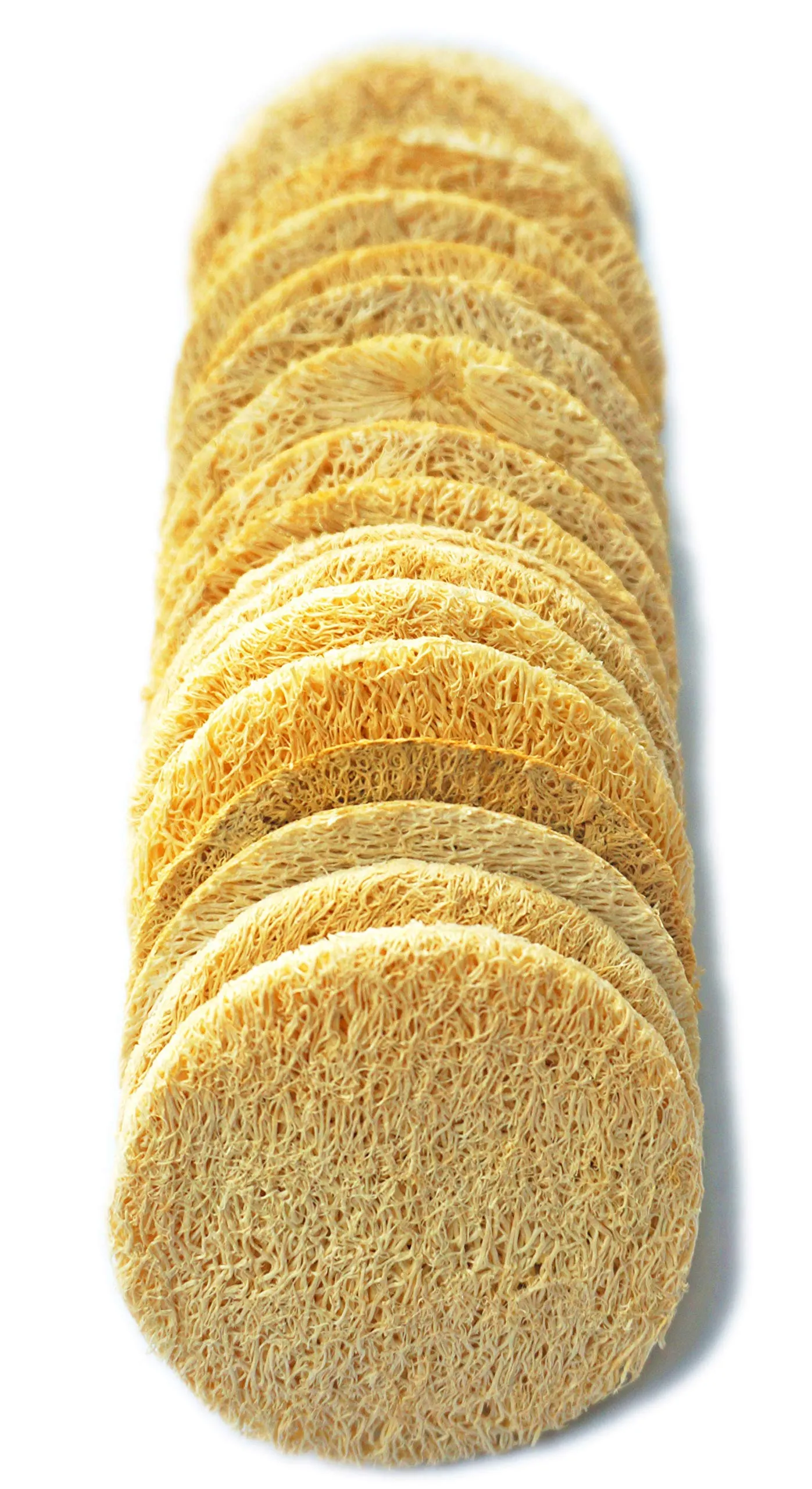 18 Pack Natural Loofah Sponge Exfoliating Face Pads - Facial Body Scrubbers Pad - When Bath Shower and Spa - Loofa Sponges Brush Scrub - Bulk Loofahs Scrubber - Cleansing Skin For Women and Men