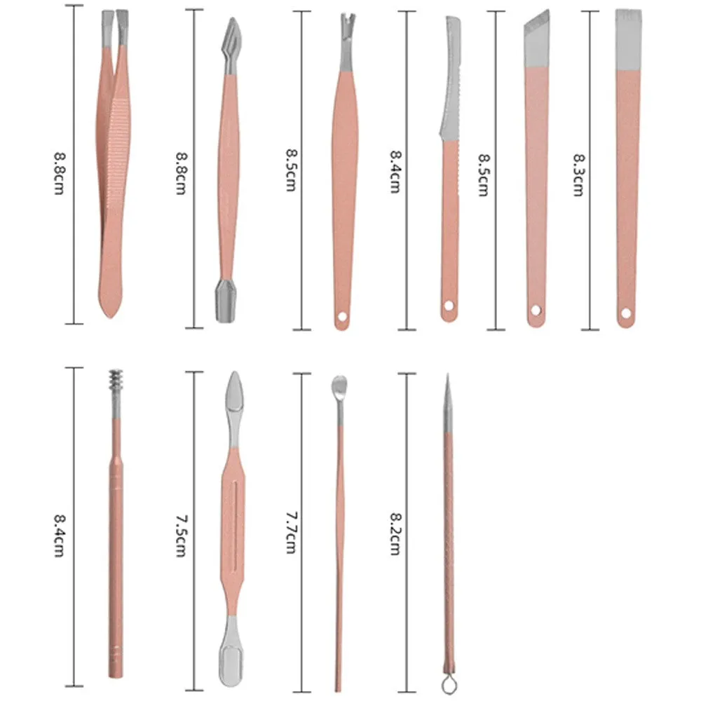 18Pcs Manicure Pedicure Kit Stainless Steel Pedicure Grooming Clippers Tools