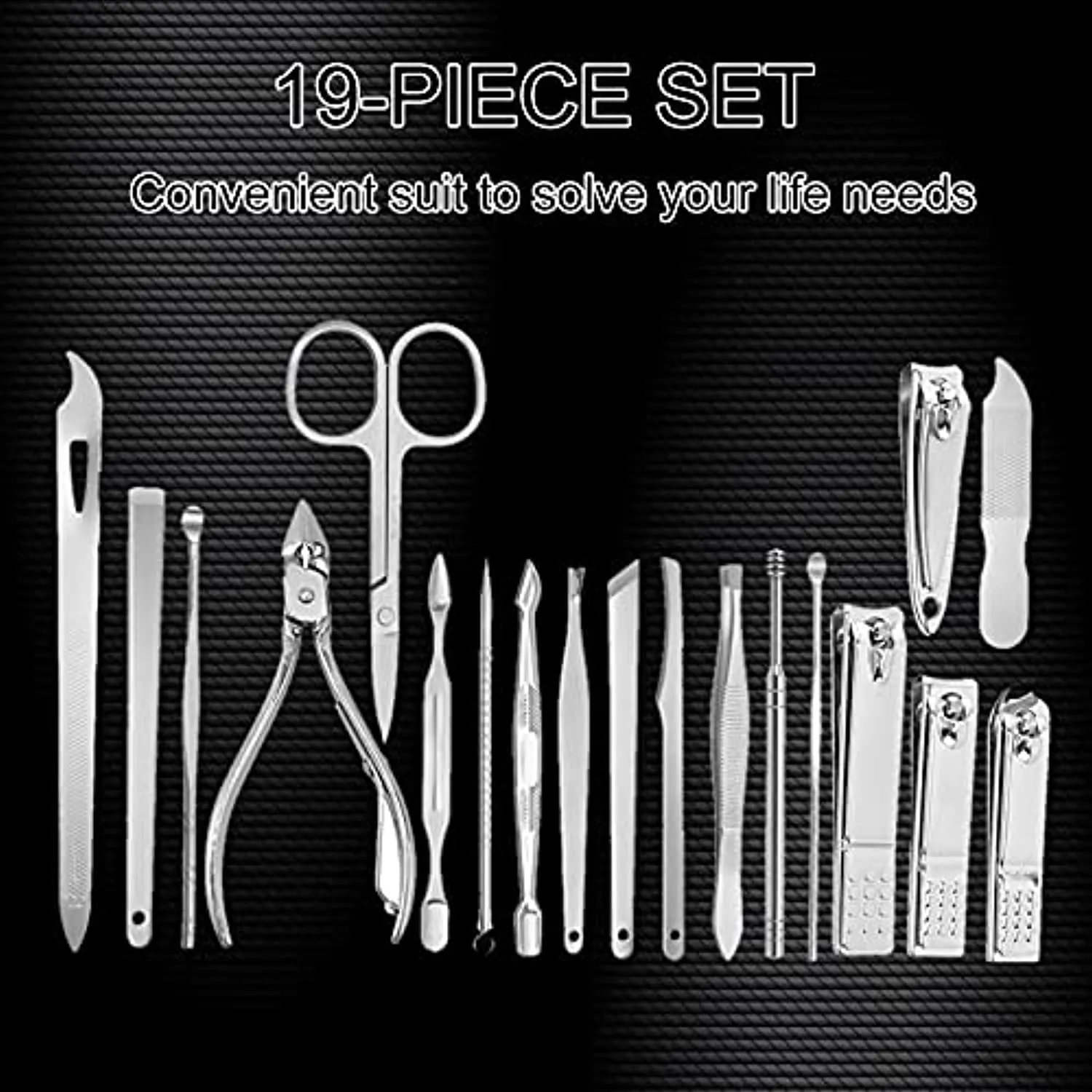 19-Piece Set Nail Clippers Set Manicure Set-Stainless Steel Pedicure Kit, Nail Care Toenail Clippers Fingernail Clippers, Personal Care for Women Men