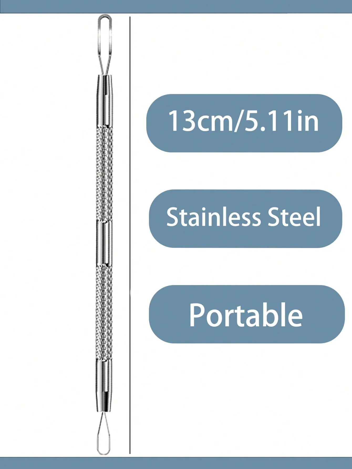 1pc Stainless Steel Pimple Extractor, Acne Remover, Fat Granules And Blackhead Needle, Whitehead Blemish Popping Skin Cleaning Tool With Double Headed