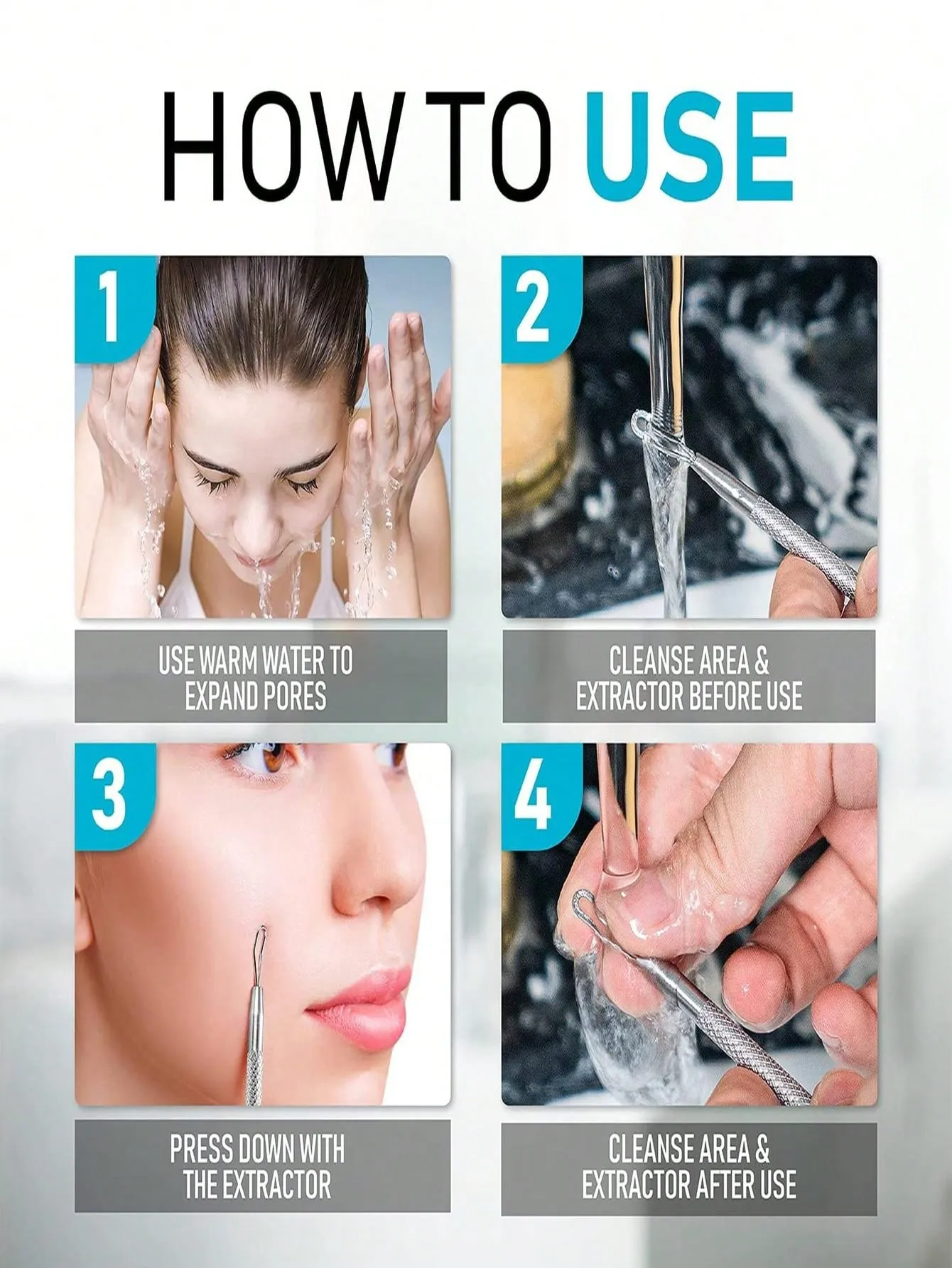 1pc Stainless Steel Pimple Extractor, Acne Remover, Fat Granules And Blackhead Needle, Whitehead Blemish Popping Skin Cleaning Tool With Double Headed
