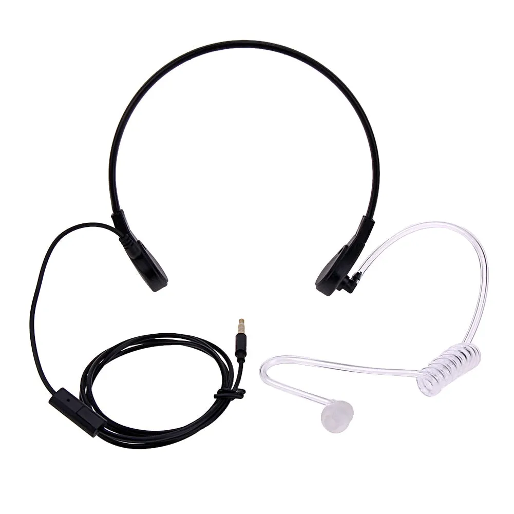 1pin 3.5mm Throat Mic Microphone Covert Acoustic Tube Earpiece Headset For Samsung/HTC/LG/Blackberry/MOTORO Smart Phone Earphone