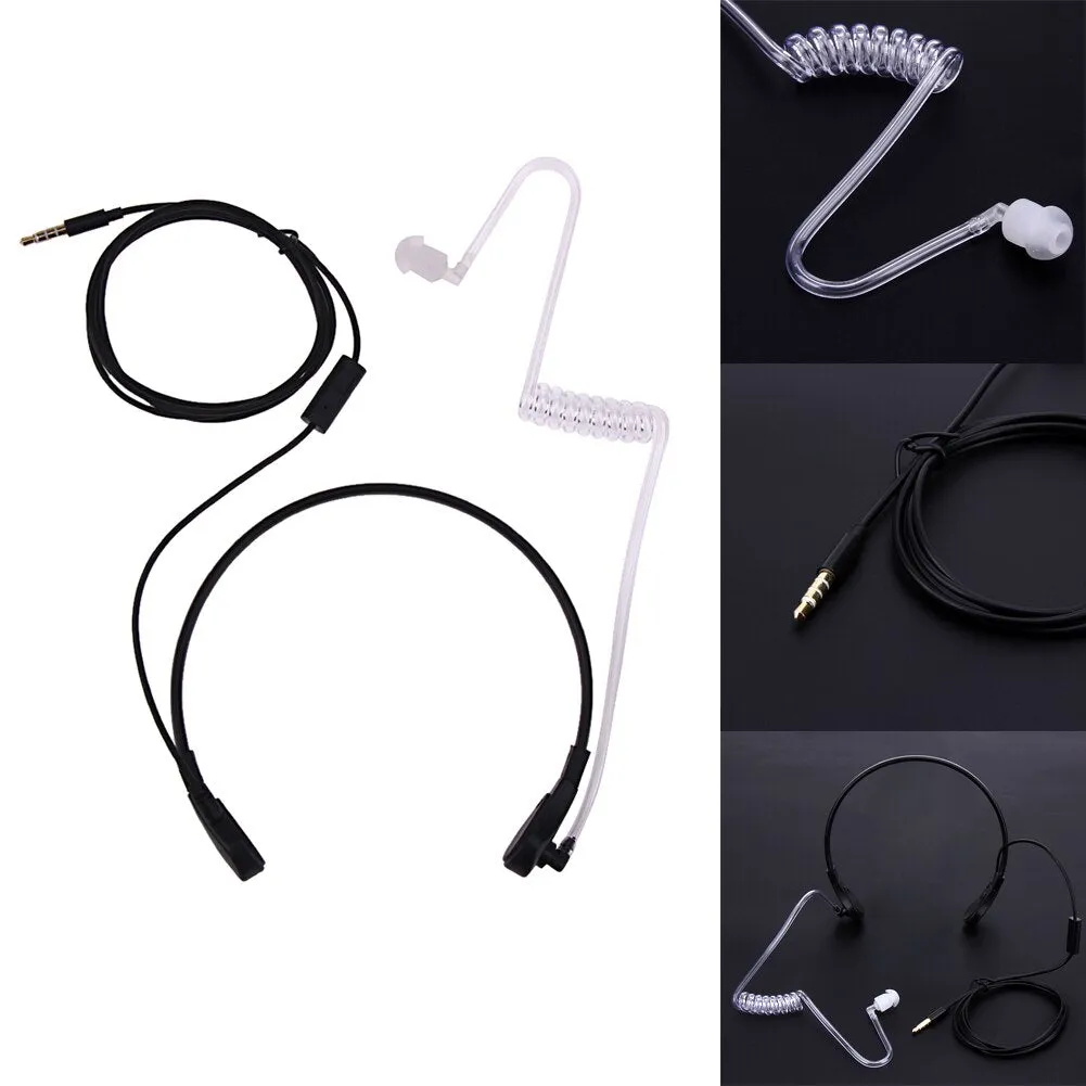 1pin 3.5mm Throat Mic Microphone Covert Acoustic Tube Earpiece Headset For Samsung/HTC/LG/Blackberry/MOTORO Smart Phone Earphone