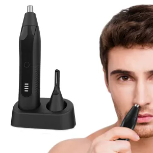2-in-1 Electric Nose Hair Trimmer For Men Replaceable Eyebrow Body Hair Clipper