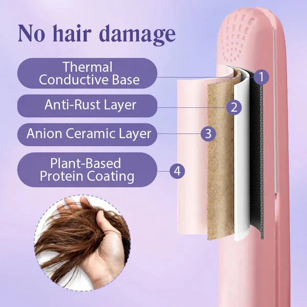 ⏳2-in-1 Mini Curling Wand & Flat Iron Hair Straightener