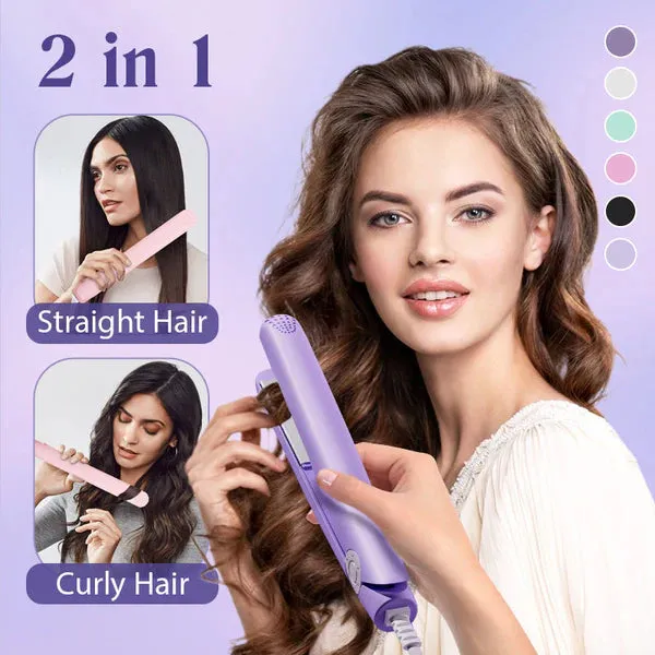 ⏳2-in-1 Mini Curling Wand & Flat Iron Hair Straightener