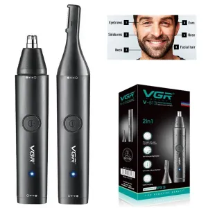 2-in-1 Rechargeable Washable Nose & Ear Hair Trimmer - Grooming Tool