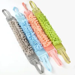 2-in-1 Shower Exfoliating Back Scrubber Bath Belt Towel for Deep Mud Clean, Korean Body Washcloth with Japanese Rear Scrub Pull Strap Tool.