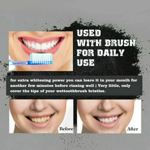 (2 Pack) 100% ORGANIC COCONUT ACTIVATED CHARCOAL TEETH WHITENING POWDER