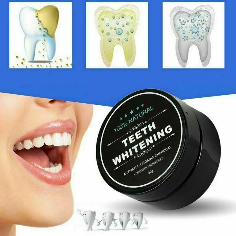 (2 Pack) 100% ORGANIC COCONUT ACTIVATED CHARCOAL TEETH WHITENING POWDER