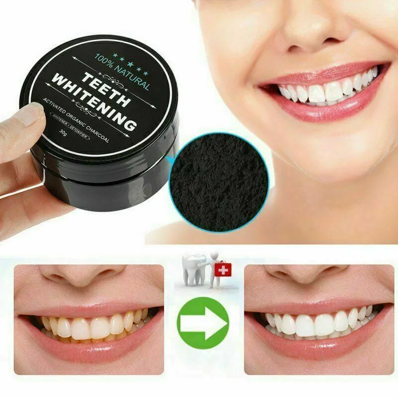 (2 Pack) 100% ORGANIC COCONUT ACTIVATED CHARCOAL TEETH WHITENING POWDER
