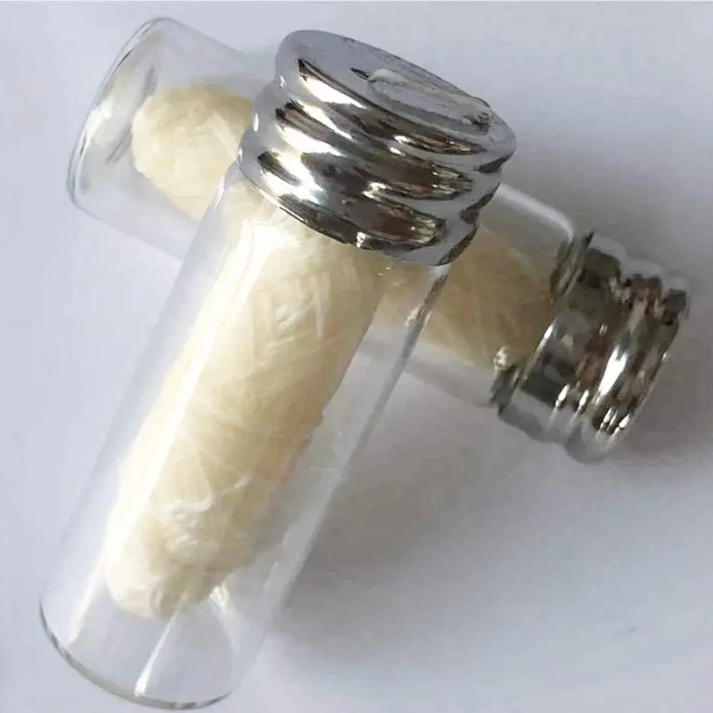2 Pcs Natural Dental Silk Floss, Bamboo Charcoal Dental Floss Biodegradable Vegan Corn Dental Floss with Reusable Glass Bottle, 30 Metres