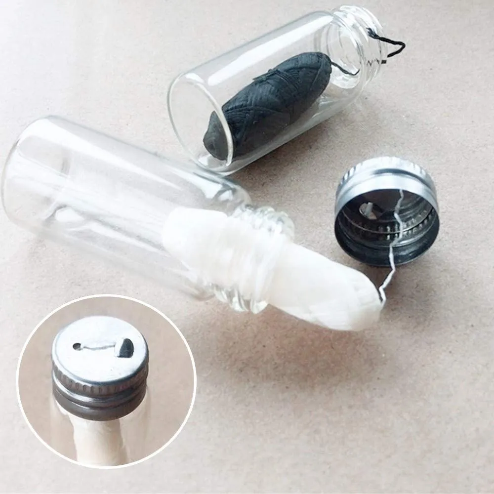 2 Pcs Natural Dental Silk Floss, Bamboo Charcoal Dental Floss Biodegradable Vegan Corn Dental Floss with Reusable Glass Bottle, 30 Metres