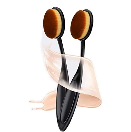2 PCS Professional Oval Loose Powder Toothbrush Foundation Makeup Brushes for Blending Liquid, Cream or Flawless Powder Cosmetics