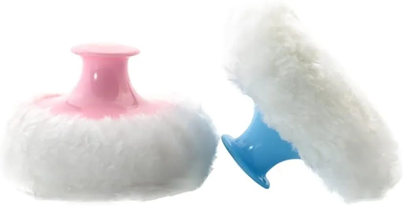 2 Pcs Soft Body Powder Puff Large Round Cosmetic Puff Face Loose Powder Puff Makeup Dust Puff Body Powder Applicator with Handle for Skin Care