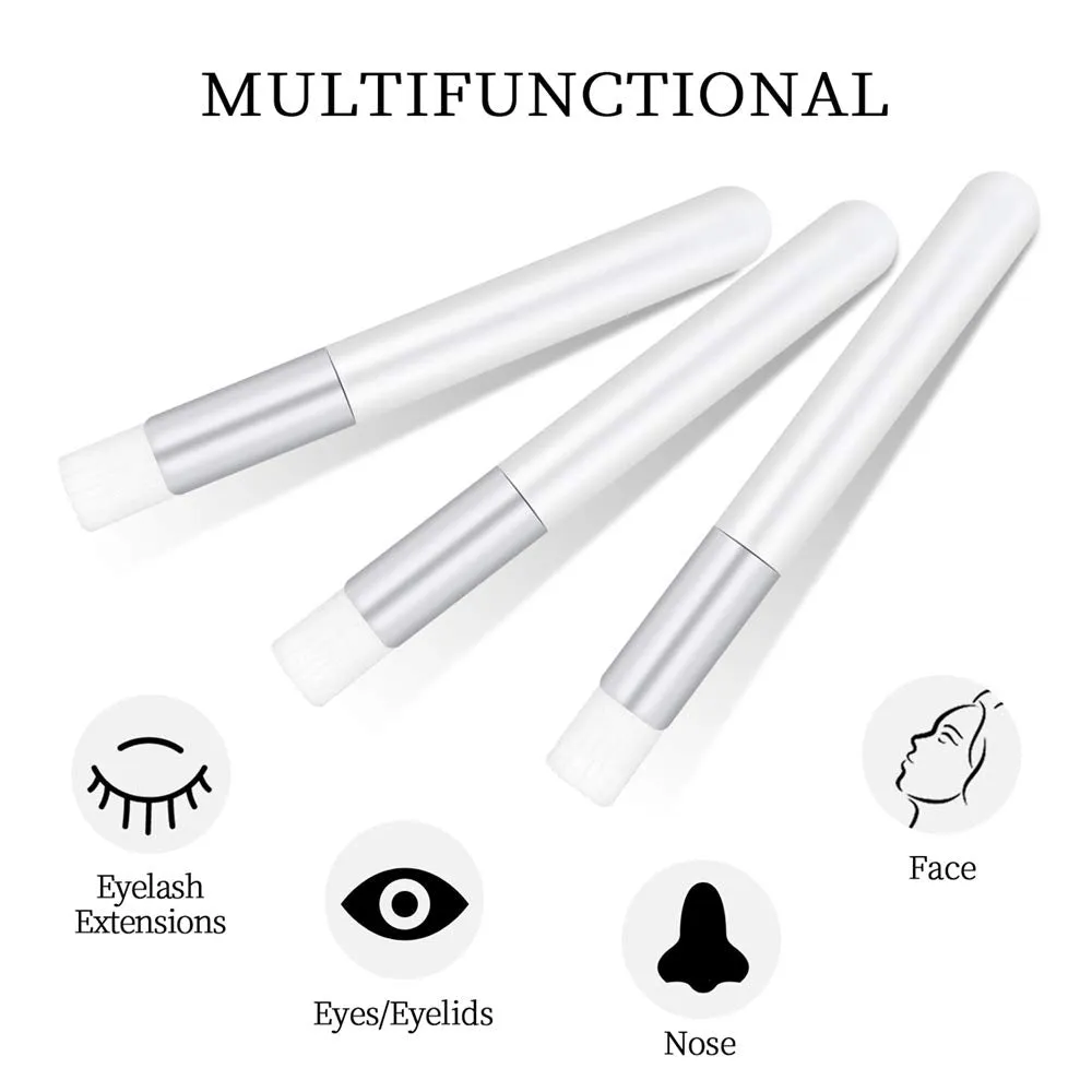 20 Pcs White Lash Shampoo Brush Eyelash Extensions Supplies Cosmetic Brushes Peel Off Blackhead Brush Remover Tool Lash Cleanser Soft Brushes (20PC)