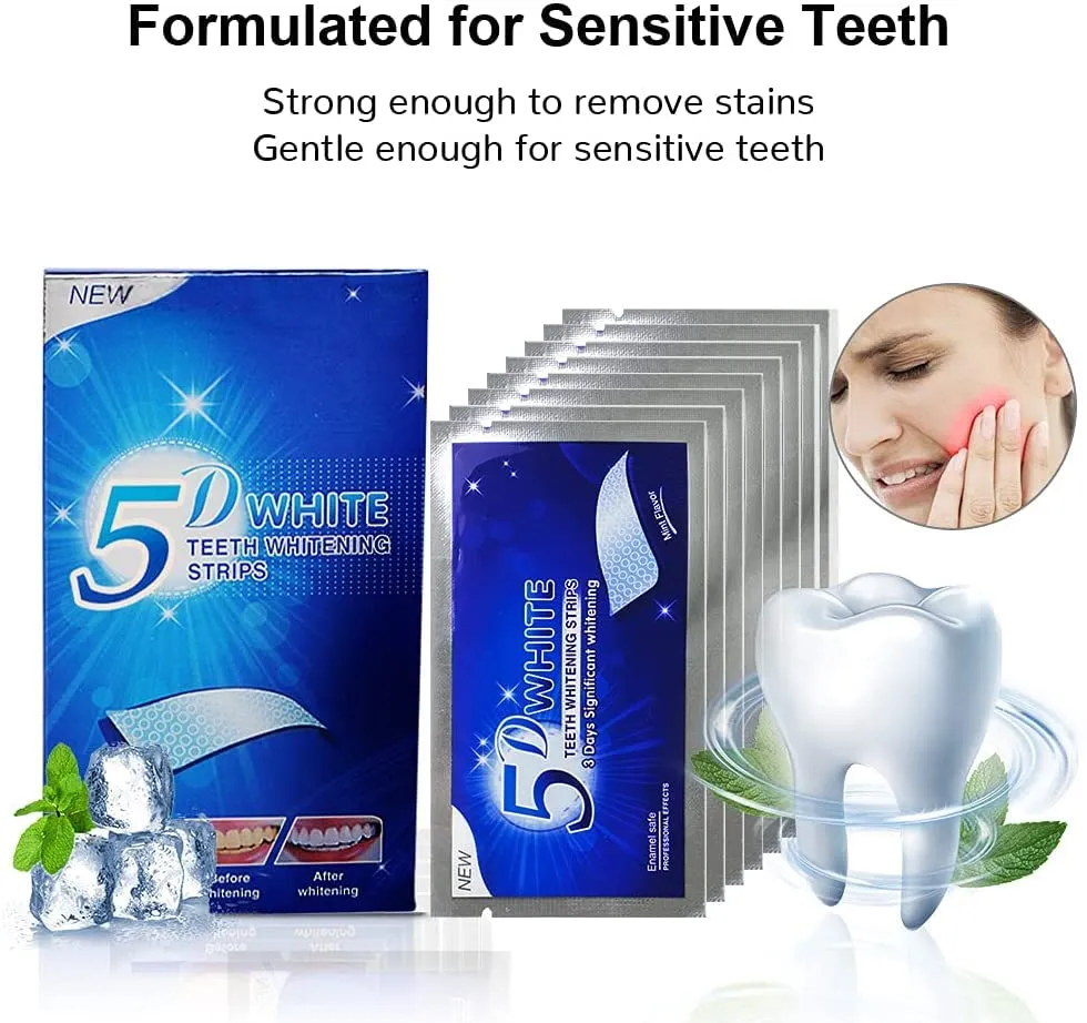 28 Bag 56 Strips 5D Teeth whitening Strip Teeth Bleaching No Harmful substances Stain Removal Professional whitening Teeth Mint Flavor