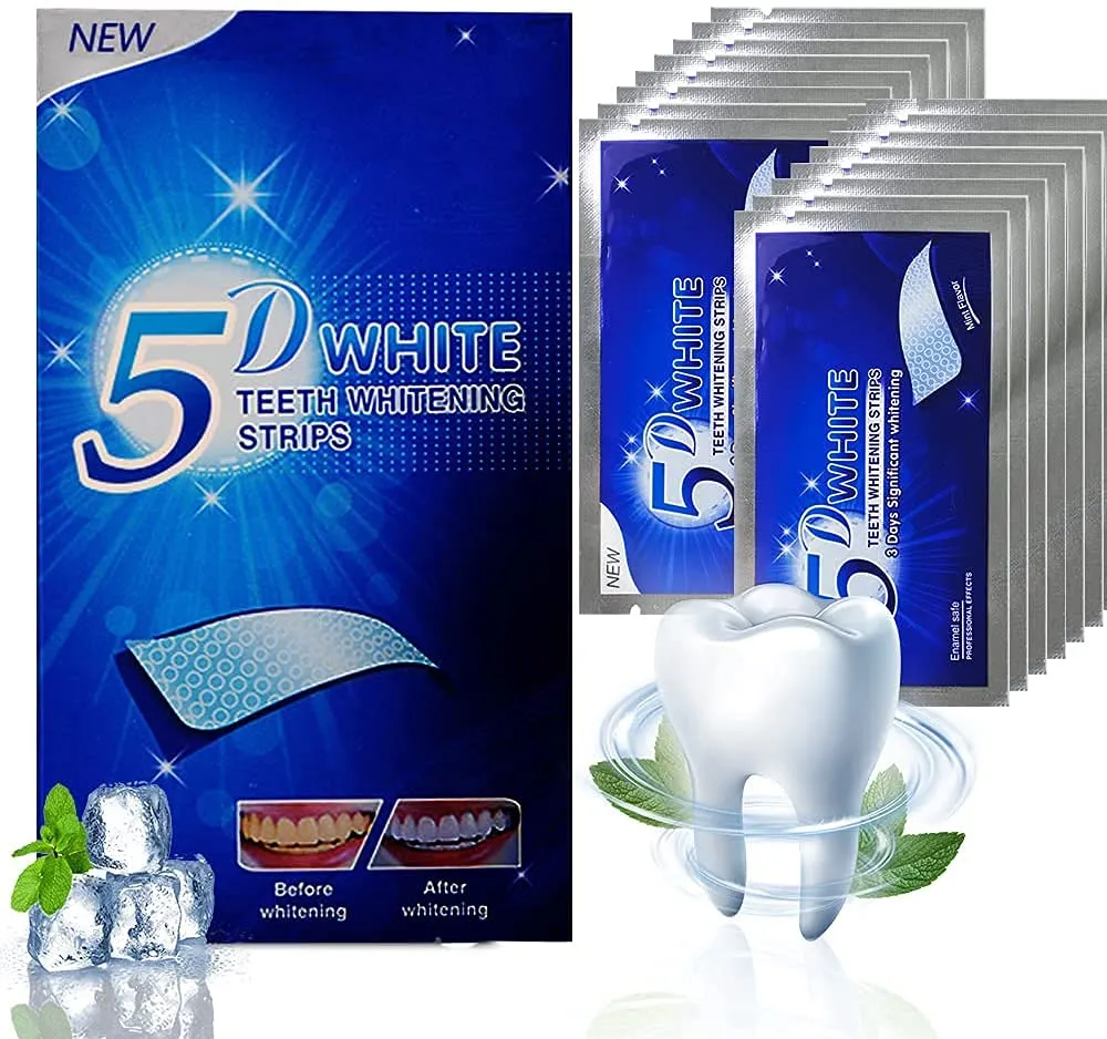 28 Bag 56 Strips 5D Teeth whitening Strip Teeth Bleaching No Harmful substances Stain Removal Professional whitening Teeth Mint Flavor
