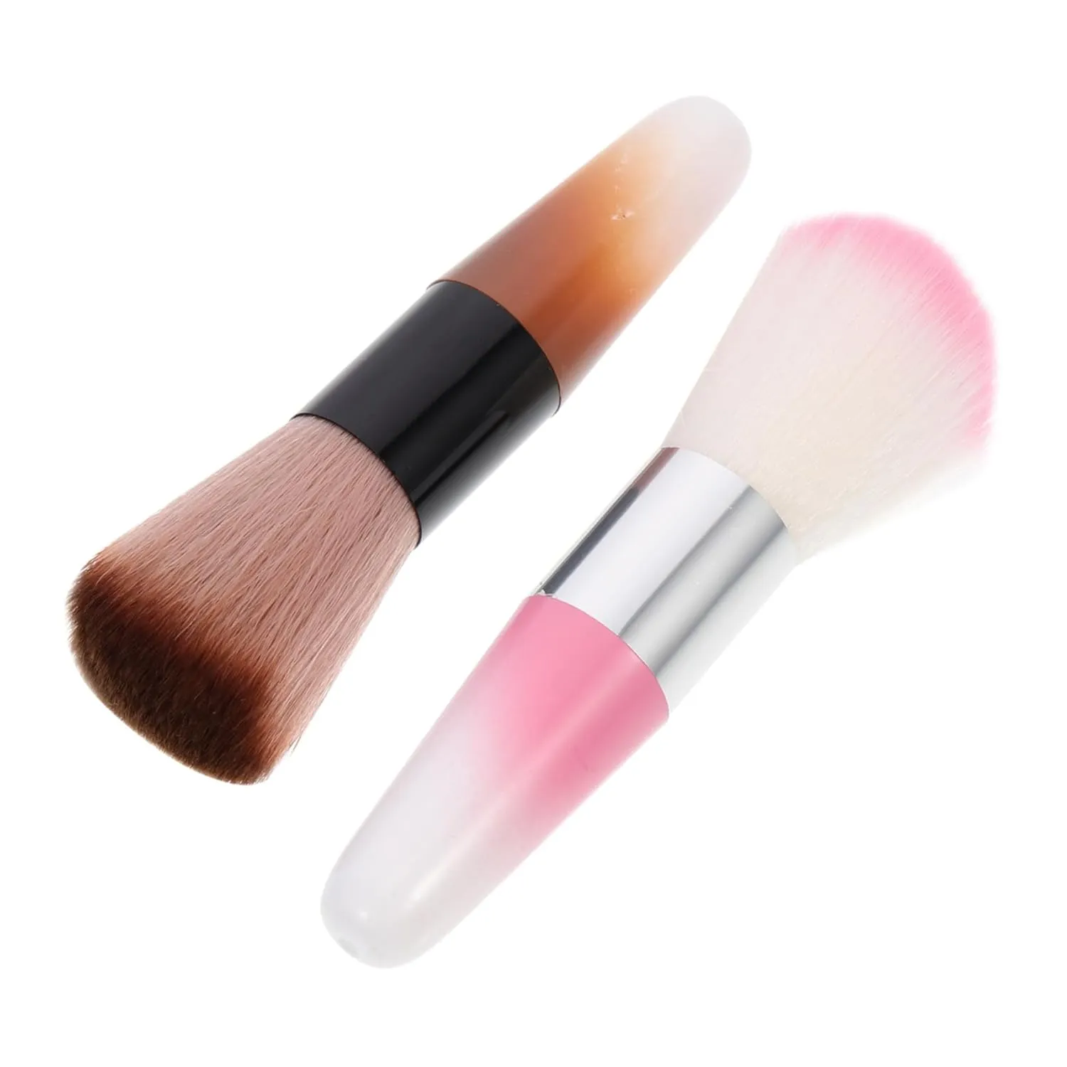 2pcs Nail Dust Powder Cleaning Brush Fluffy Makeup Brush for Loose Powder Easy to Use Portable for Home Travel Lightweight and Design