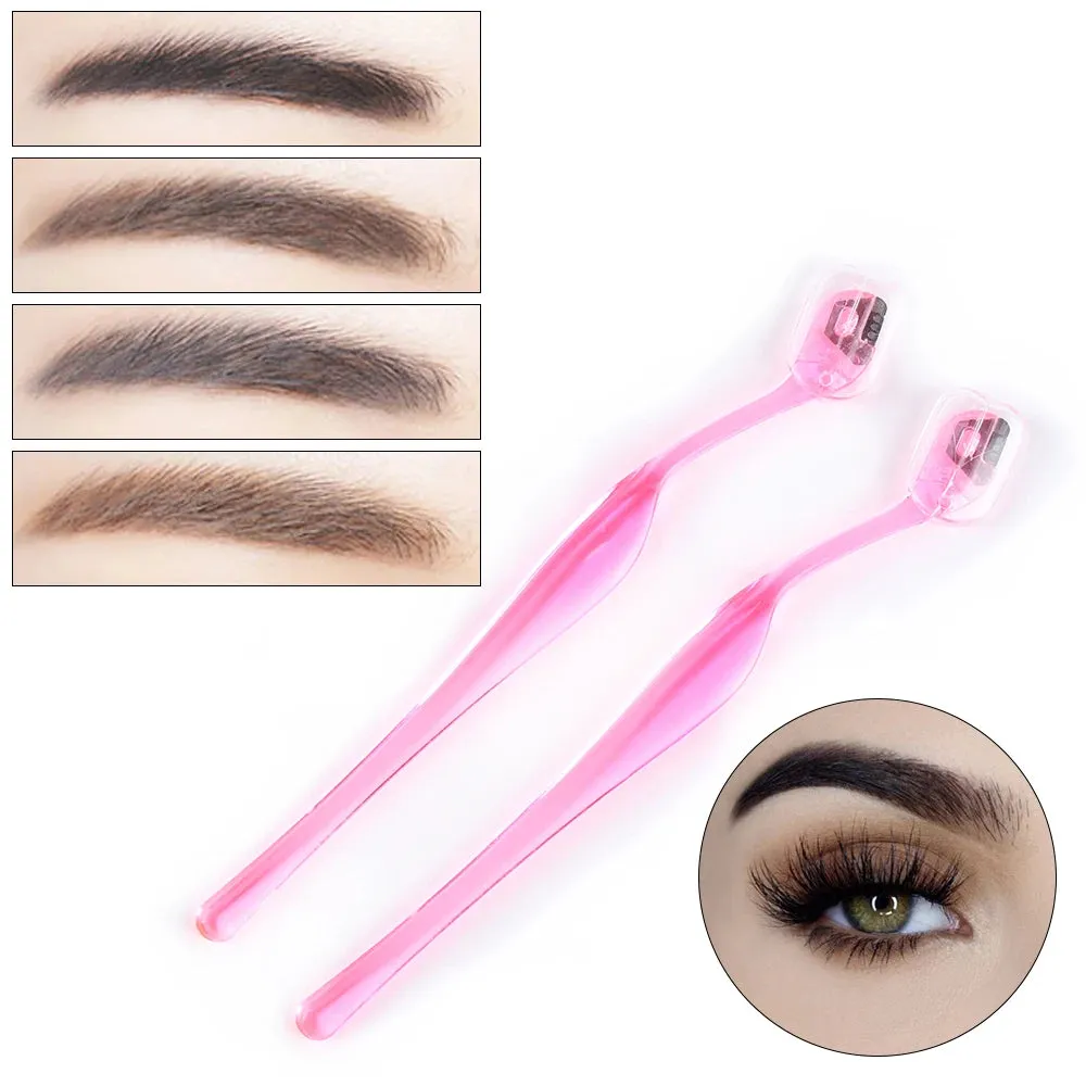 2Pcs Portable Makeup Eye Brow Razor