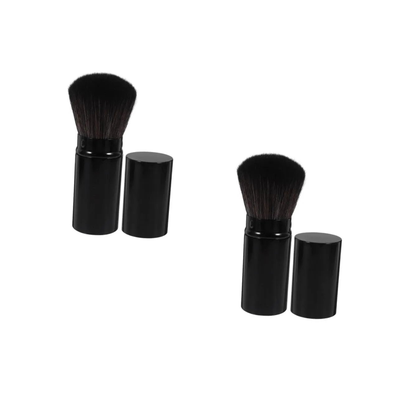 2pcs Retractable Blush Brush Portable Makeup Tool for Loose Powder Application Soft Durable Bristles for Women Makeup for Travel and Everyday Use