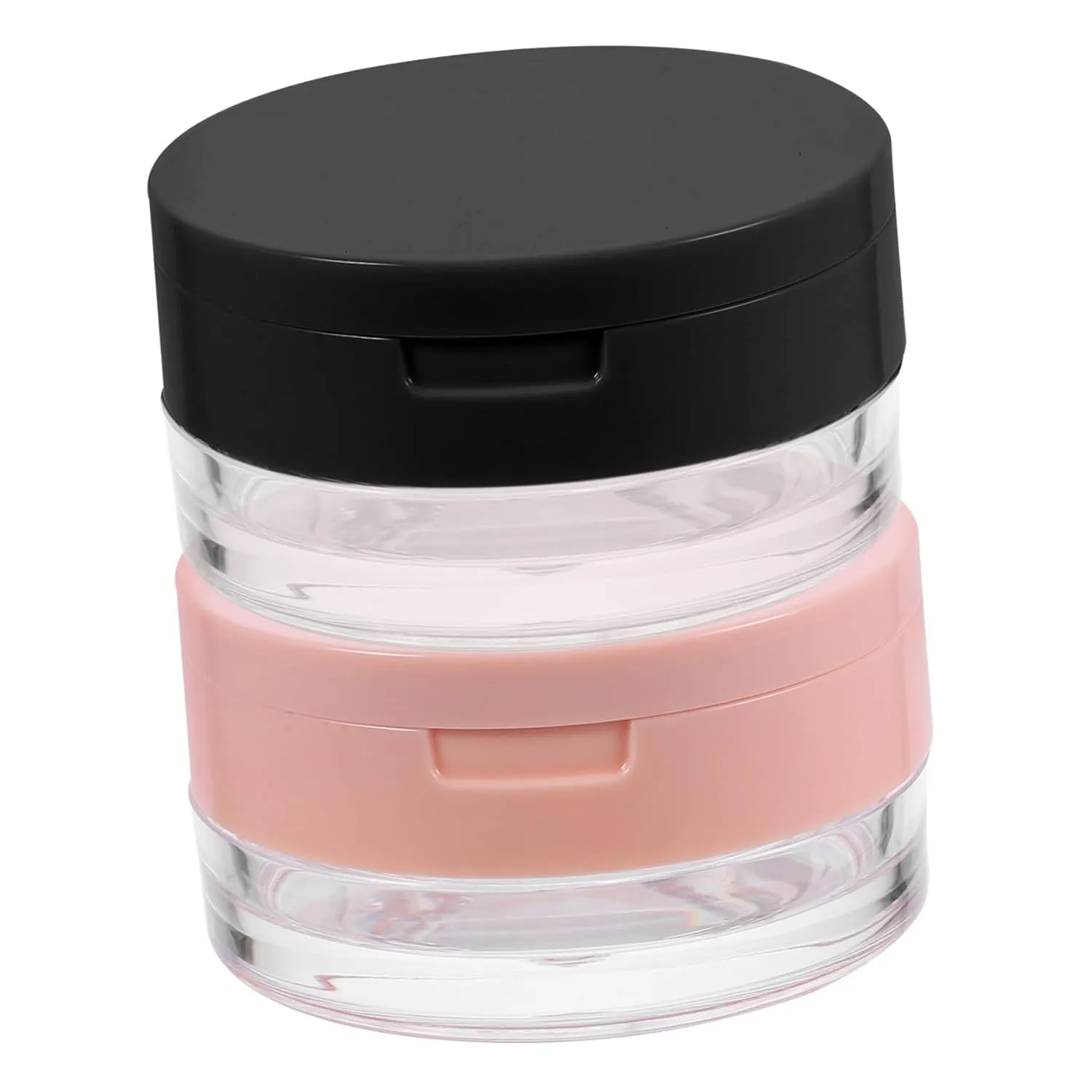 2pcs Reusable Loose Powder Container Stylish Plastic for Makeup Storage Travel-friendly Mirror for Women Special Occasions