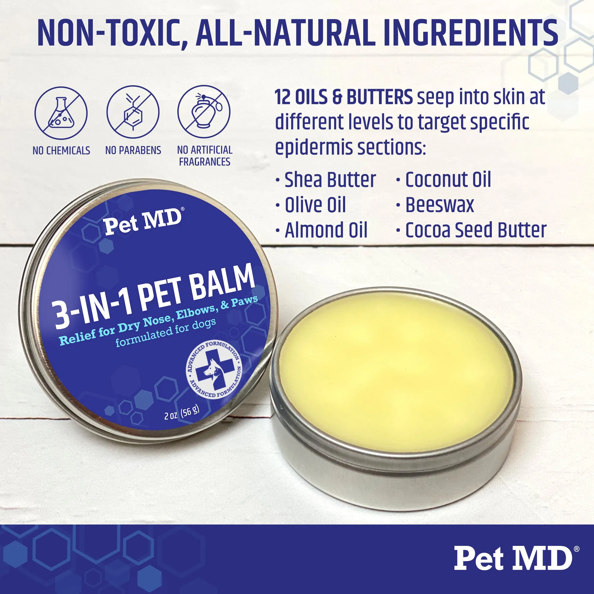 3-in-1 Pet Balm for Dogs - 2 oz