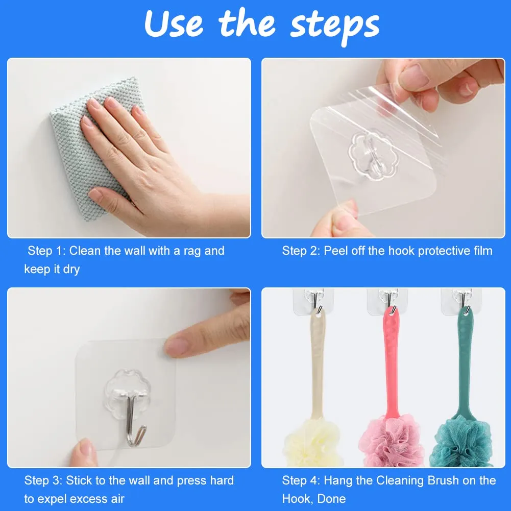 3 Pack Long Handle Bath Brush,Body Brush Back Scrubber,Shower Body Exfoliating Brush,Loofah On a Stick Sponge Brush for Back Cleaning, Exfoliating and Removing Dead Skin