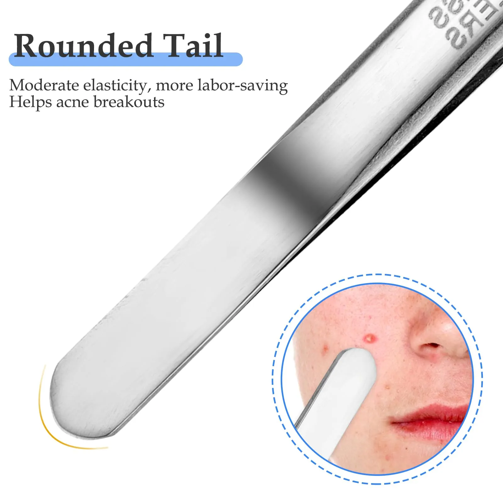 3 pieces of tweezers for removing blackheads and 1 piece of tweezers for ingrown hairs, precision blackhead pimple extractor for pimples, whitehead tweezers, eyelash tweezers with curved tip