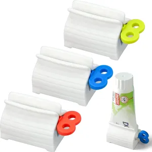 3 Pieces Toothpaste Tube Squeezer, Plastic 40 x 54 x 36mm Turn Easily Toothpaste Roller Squeezer Toothpaste Seat Holder for Bathroom…