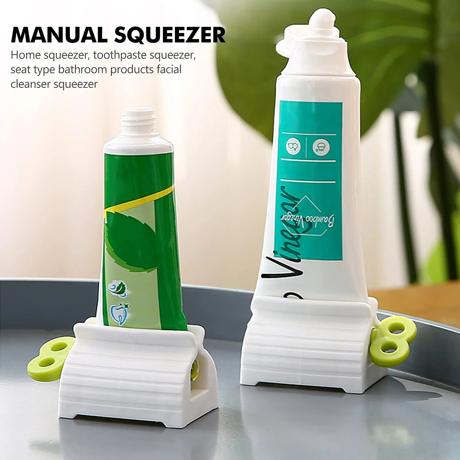 3 Pieces Toothpaste Tube Squeezer, Plastic 40 x 54 x 36mm Turn Easily Toothpaste Roller Squeezer Toothpaste Seat Holder for Bathroom…