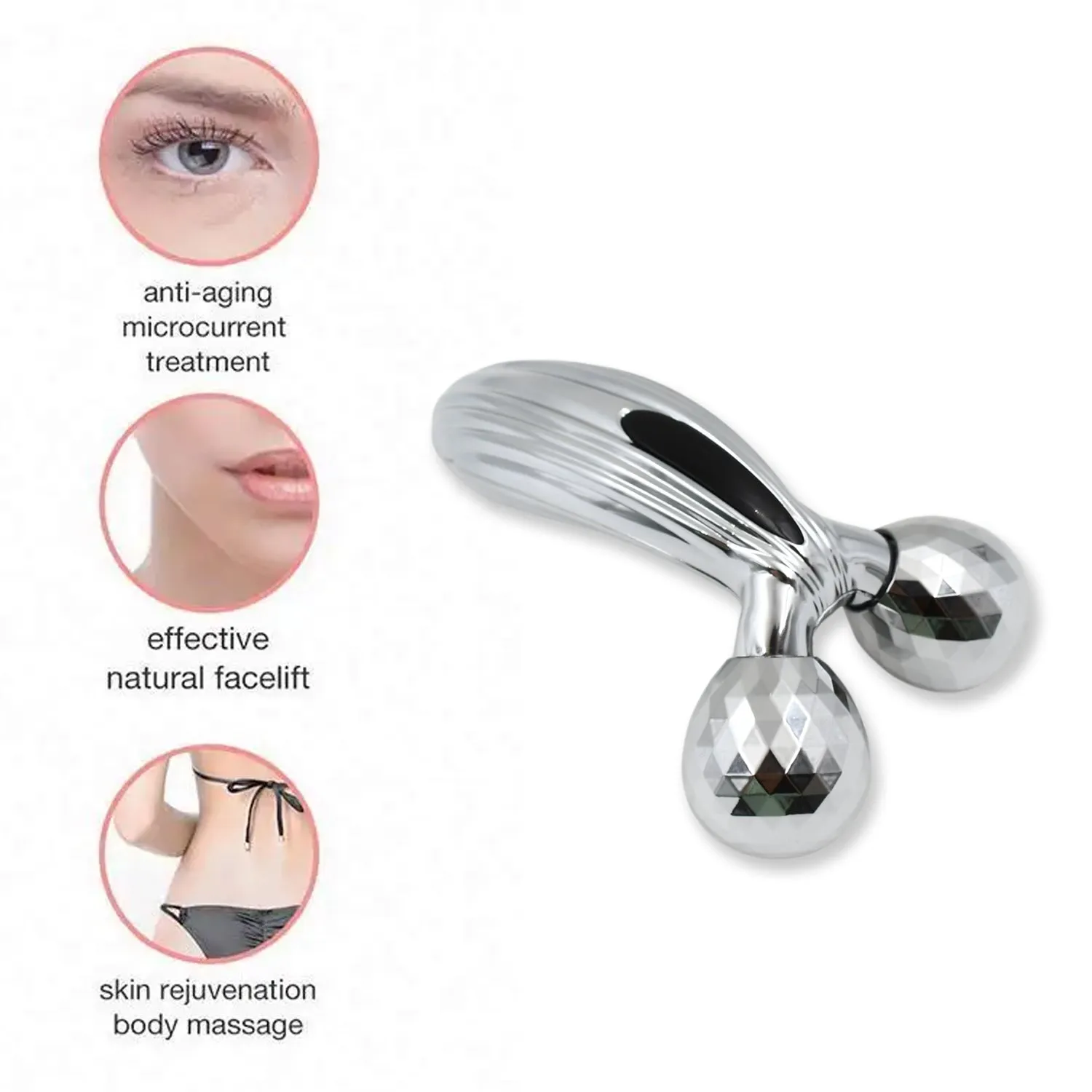 3D Manual Face Roller Massager for Skin Revitalization (1 Pc)