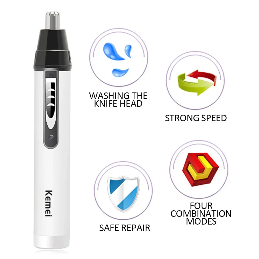 4 in1 Electric Nose Ear Trimmer Nasal Hair Cut Clipper Unisex Hair Remova